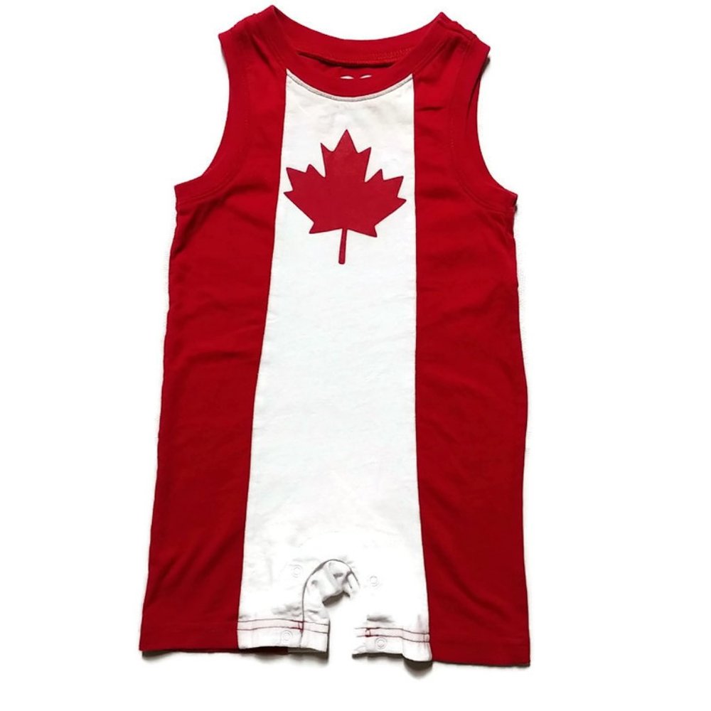 Place Canadian Flag Red/White Colourblock Romper